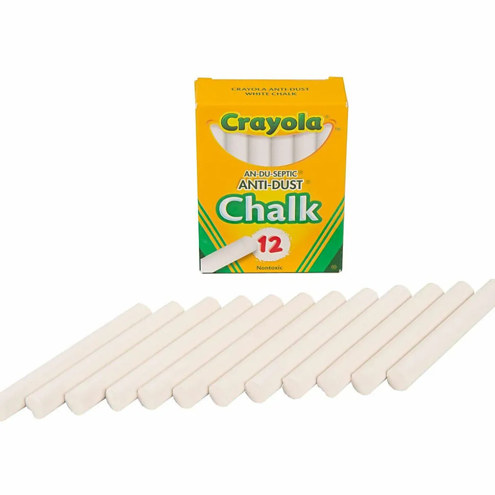 Crayola® Anti-Dust® Chalk, White, Box Of 12 Sticks