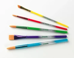Crayola® Arts & Crafts Synthetic Brushes, Assorted, Pack Of 5