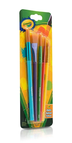 Crayola® Arts & Crafts Synthetic Brushes, Assorted, Pack Of 5