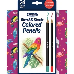 Crayola Blend & Shade Colored Pencils, Assorted Colors, Pack Of 24