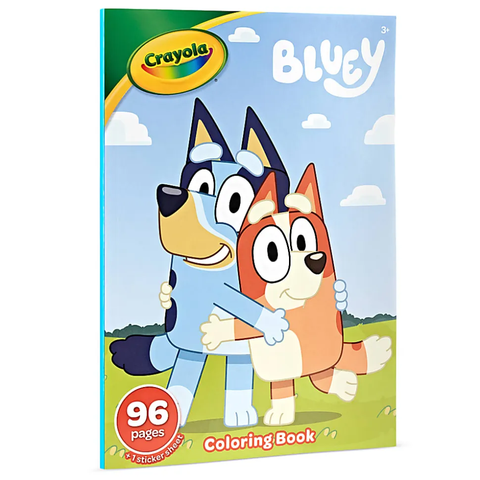 Crayola Bluey Coloring Book, Bluey Stickers Included, Gift for Girls & Boys, 96 Coloring Pages with Sticker Sheet