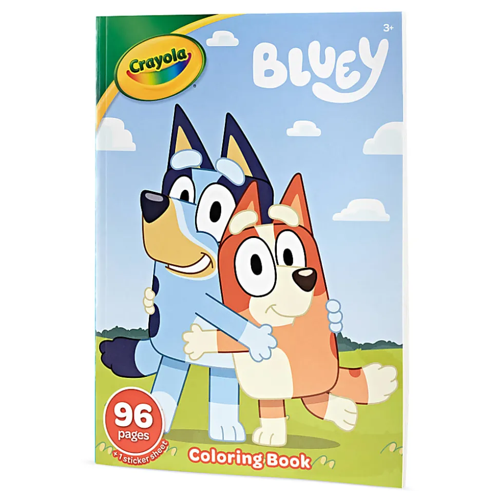 Crayola Bluey Coloring Book, Bluey Stickers Included, Gift for Girls & Boys, 96 Coloring Pages with Sticker Sheet