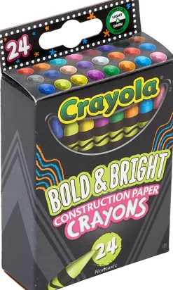 Crayola® Bold And Bright Construction Paper Crayons, Assorted Colors, Pack Of 24 Crayons