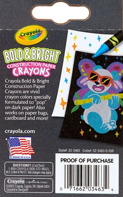 Crayola® Bold And Bright Construction Paper Crayons, Assorted Colors, Pack Of 24 Crayons