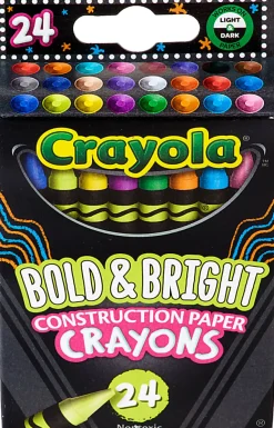 Crayola® Bold And Bright Construction Paper Crayons, Assorted Colors, Pack Of 24 Crayons
