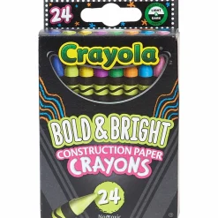 Crayola® Bold And Bright Construction Paper Crayons, Assorted Colors, Pack Of 24 Crayons