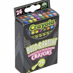 Crayola® Bold And Bright Construction Paper Crayons, Assorted Colors, Pack Of 24 Crayons
