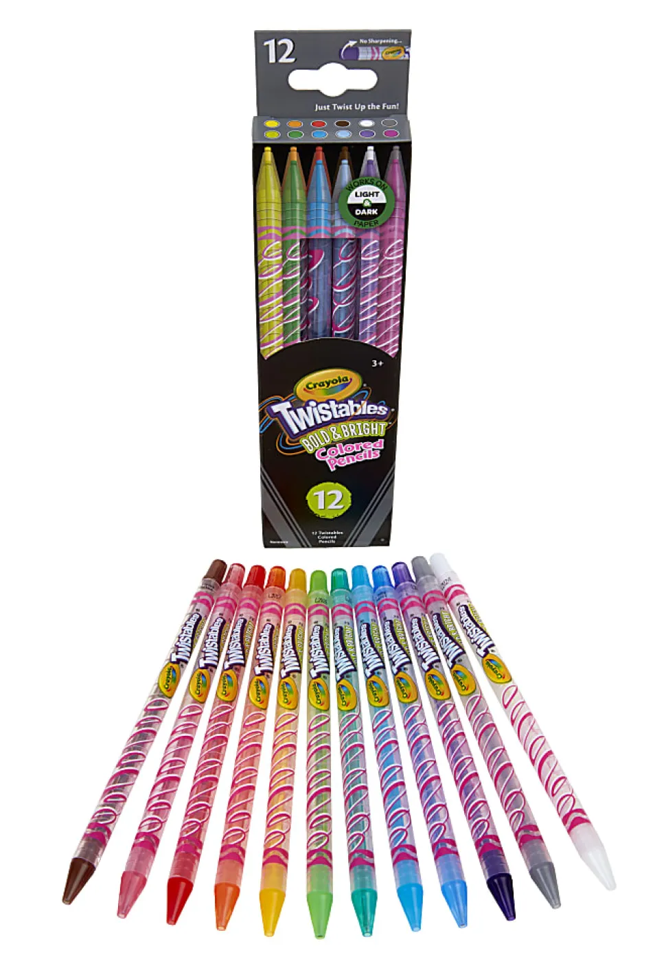 Crayola® Bold & Bright Twistable Pencils, Assorted Colors, Pack Of 12 Pencils