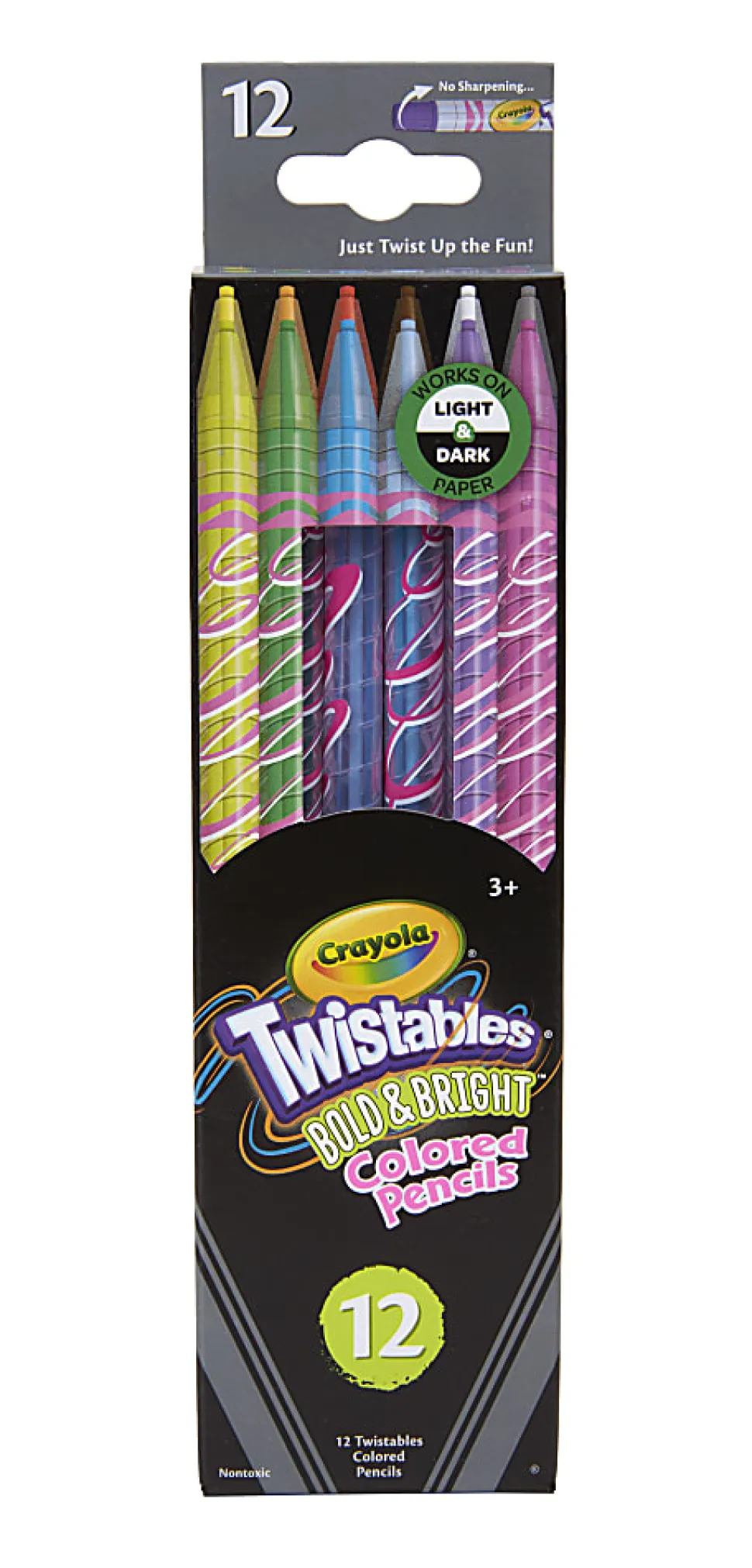 Crayola® Bold & Bright Twistable Pencils, Assorted Colors, Pack Of 12 Pencils