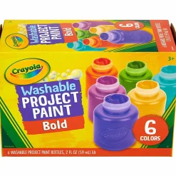 Crayola® Bold Washable Project Paint, 2 Oz, Assorted Colors, Box Of 6 Paints