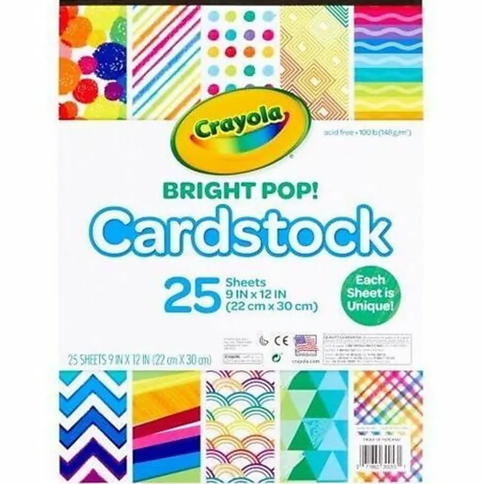 Crayola® Bright Pop Cardstock, 9” x 12”, Pastel, Pack Of 25 Pieces