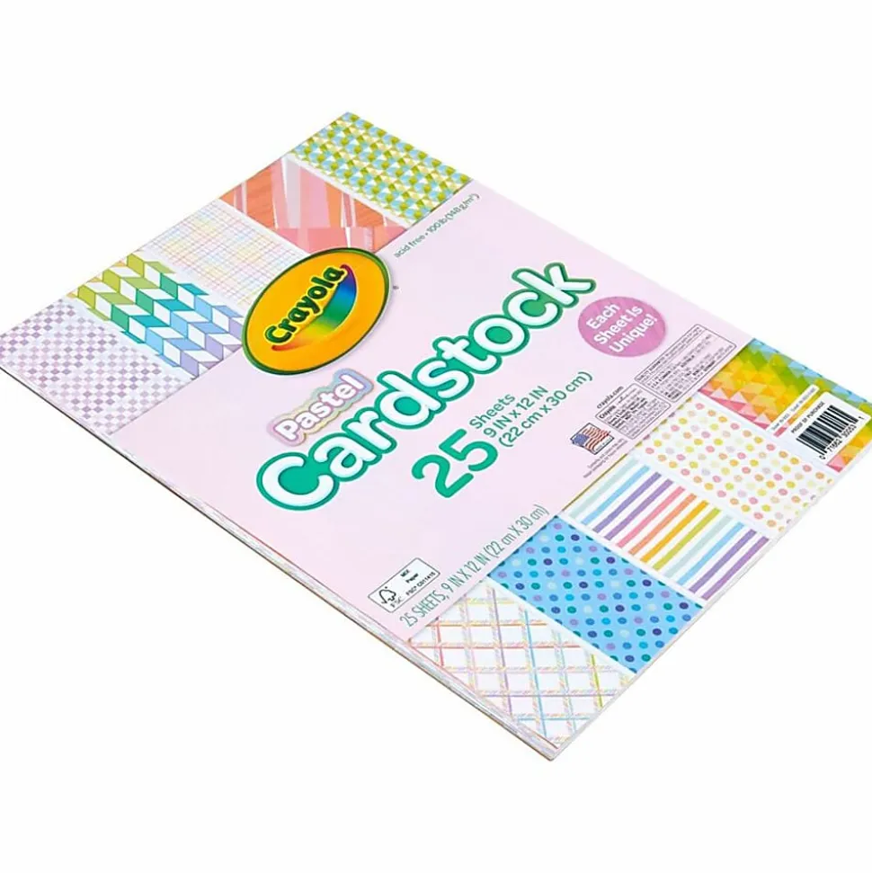 Crayola® Bright Pop Cardstock, 9” x 12”, Pastel, Pack Of 25 Pieces