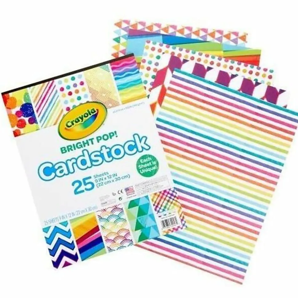 Crayola® Bright Pop Cardstock, 9” x 12”, Pastel, Pack Of 25 Pieces