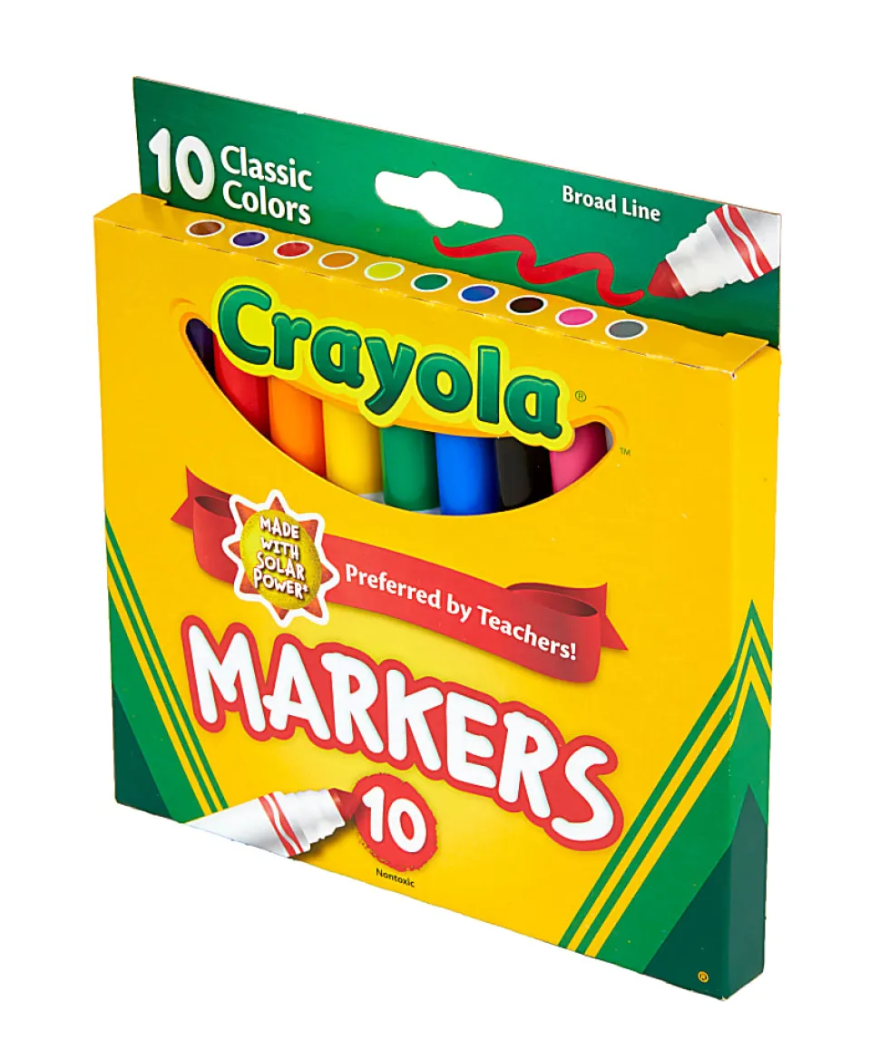 Crayola® Broad Line Markers, Assorted Classic Colors, Box Of 10