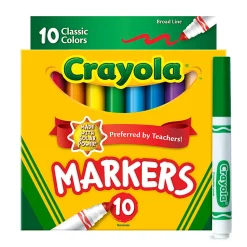 Crayola® Broad Line Markers, Assorted Classic Colors, Box Of 10