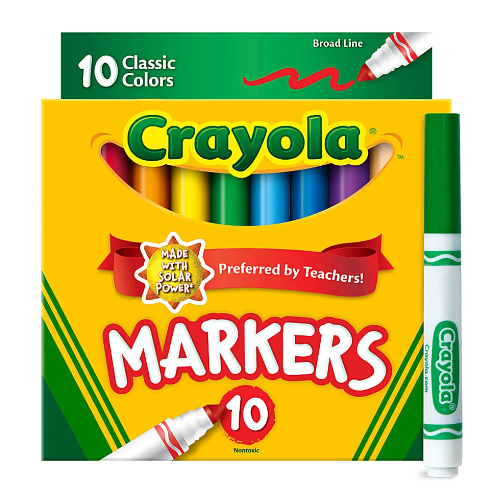 Crayola® Broad Line Markers, Assorted Classic Colors, Box Of 10