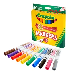 Crayola® Broad Line Markers, Assorted Classic Colors, Box Of 10
