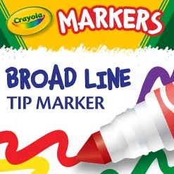 Crayola Broad Line Markers, Pack Of 6 Boxes, Broad Tips, Classic Colors, 10 Markers Per Box