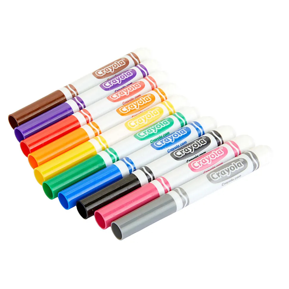 Crayola Broad Line Markers, Pack Of 6 Boxes, Broad Tips, Classic Colors, 10 Markers Per Box