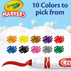 Crayola Broad Line Markers, Pack Of 6 Boxes, Broad Tips, Classic Colors, 10 Markers Per Box