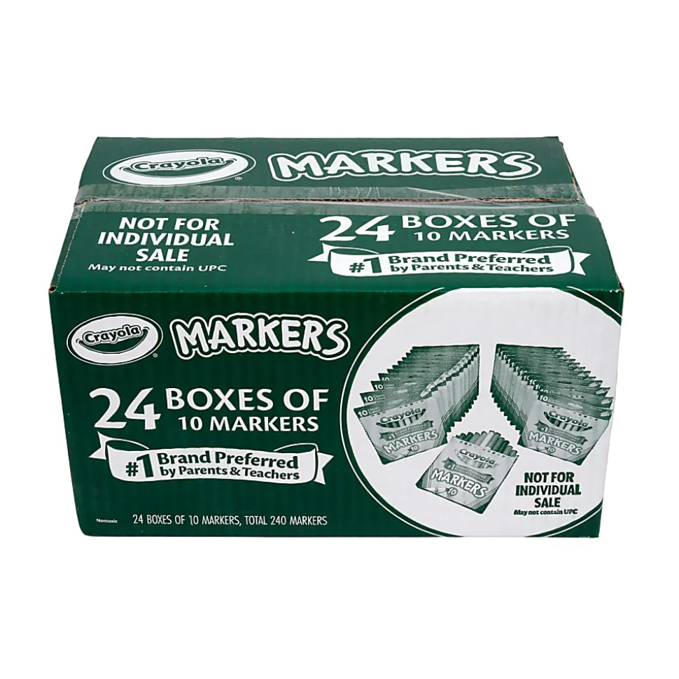 Crayola Bulk Broadline Markers, 10 count, 24 cases Assorted Colors