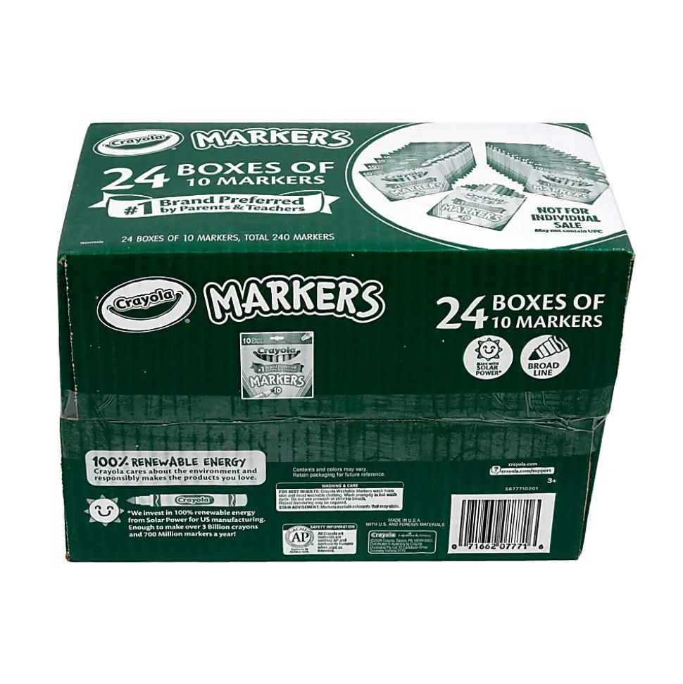 Crayola Bulk Broadline Markers, 10 count, 24 cases Assorted Colors