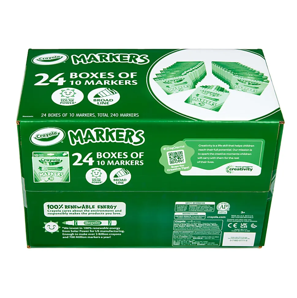 Crayola Bulk Broadline Markers, 10 count, 24 cases Assorted Colors