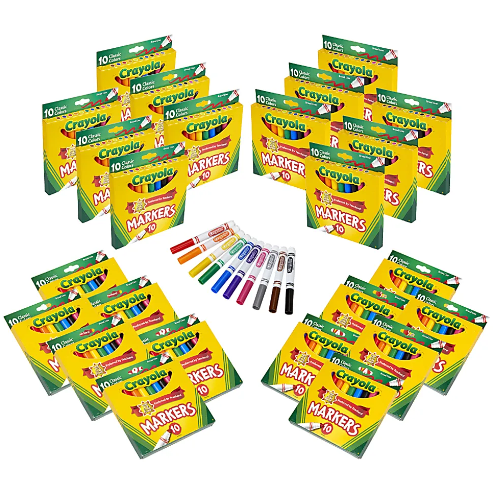 Crayola Bulk Broadline Markers, 10 count, 24 cases Assorted Colors