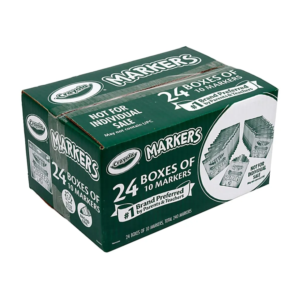 Crayola Bulk Broadline Markers, 10 count, 24 cases Assorted Colors