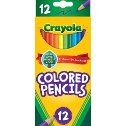 Crayola Colored Pencils, Full Length, Assorted Colors, 12 Colored Pencils Per Box, Set Of 6 Boxes