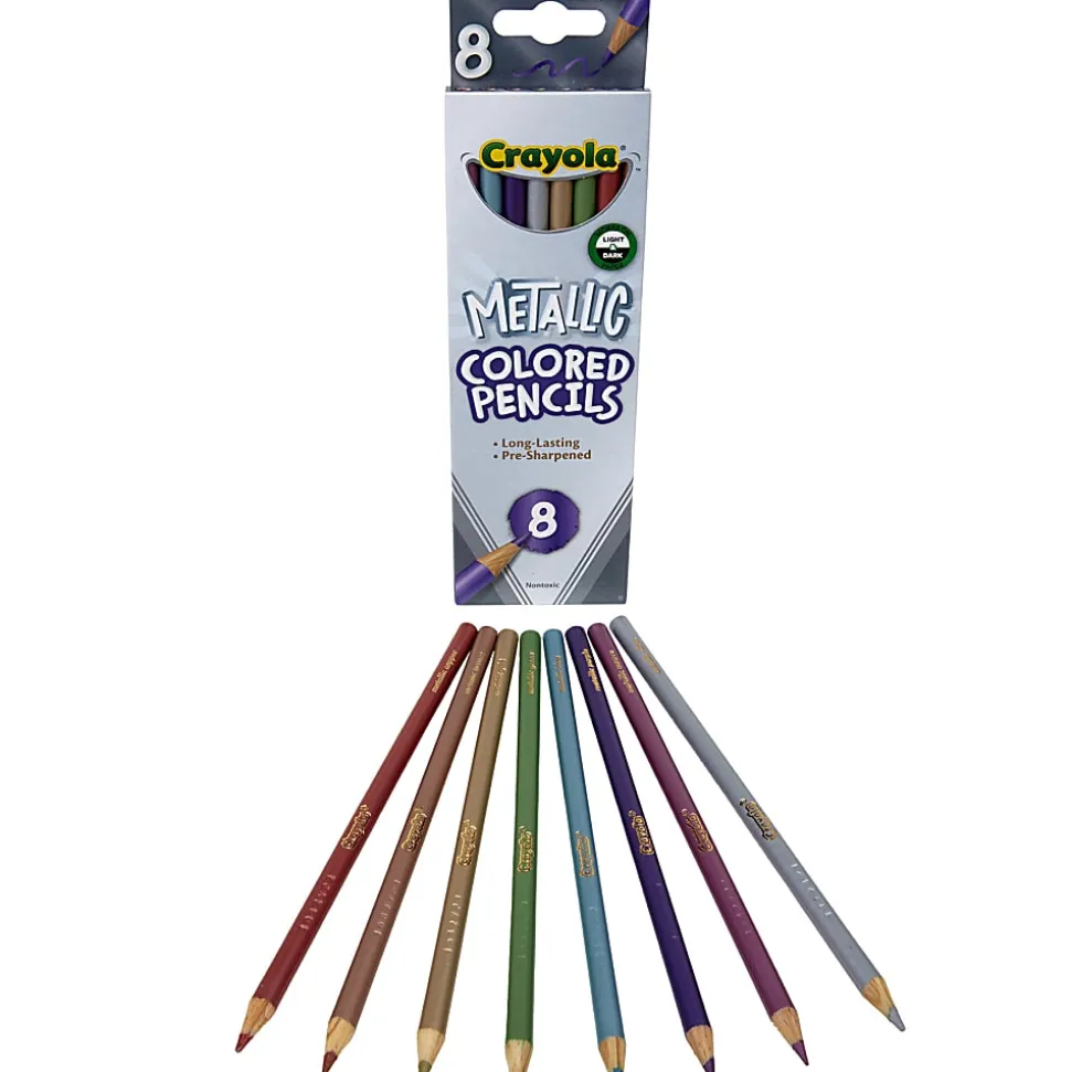 Crayola Colored Pencils, Metallic, 8 Pencils Per Pack, Bundle Of 6 Packs