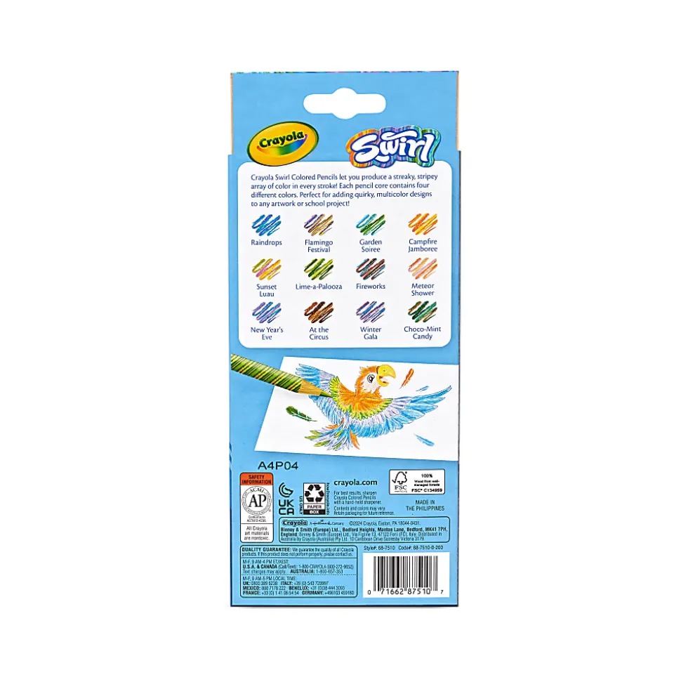Crayola Colored Pencils, Swirl, Pack Of 12 Colored Pencils