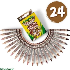 Crayola Colors Of The World Crayons, Assorted Colors, 24 Crayons Per Pack, Set Of 12 Packs