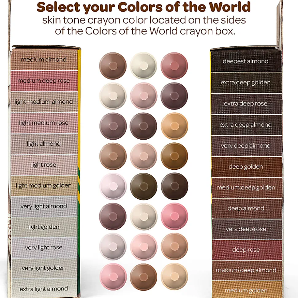 Crayola® Colors Of The World Crayons, Assorted Colors, Pack Of 24 Crayons