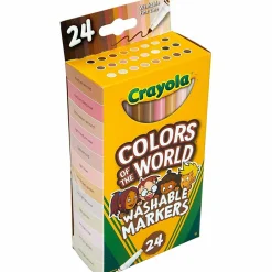 Crayola® Colors of the World Fine Line Markers, Assorted Barrels, Assorted Ink, Box Of 24 Markers