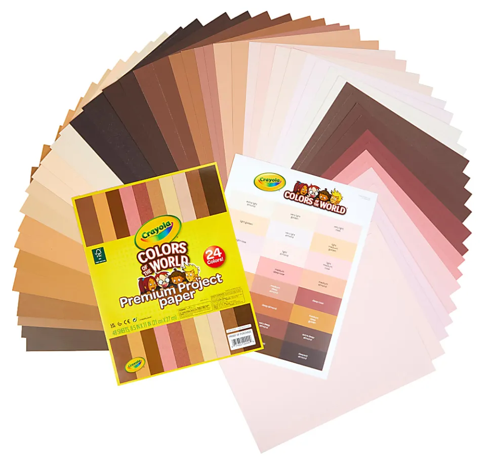 Crayola® Colors Of The World Premium Project Paper, 8-1/2" x 10-1/2", Assorted Colors, Pack Of 48 Sheets