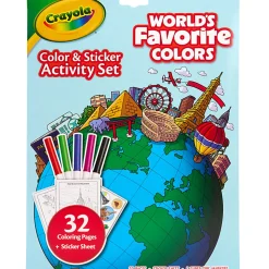 Crayola Color & Sticker Activity Set for Kids, World’s Favorite Colors, Includes Coloring Pages, Stickers, Washable Markers, Art Kit for Kids