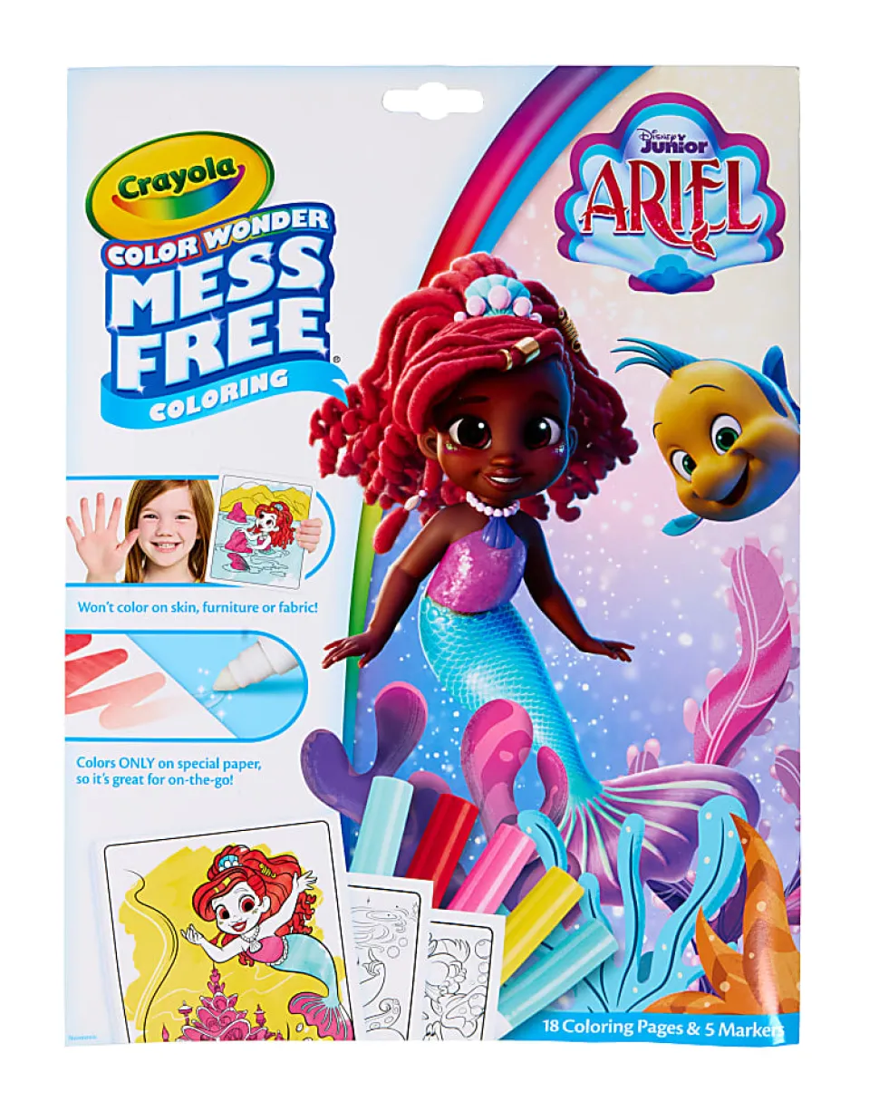 Crayola Color Wonder Disney Junior Ariel Mess Free Coloring Pages, Gift for Toddlers, Age 3, 4, 5, 6