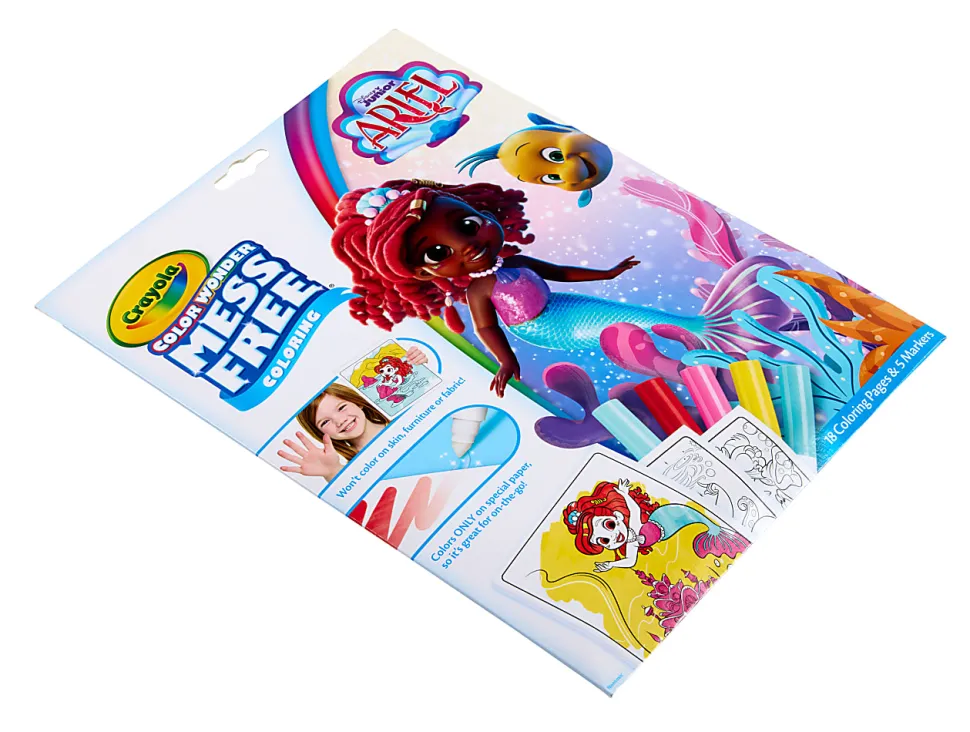 Crayola Color Wonder Disney Junior Ariel Mess Free Coloring Pages, Gift for Toddlers, Age 3, 4, 5, 6
