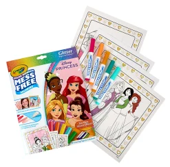 Crayola Color Wonder Disney Princess Glitter Coloring Pages & Mess Free Markers, Coloring Set, Gift for Toddlers 3 & Up