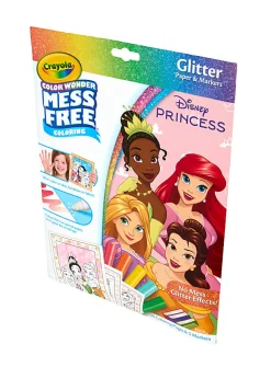 Crayola Color Wonder Disney Princess Glitter Coloring Pages & Mess Free Markers, Coloring Set, Gift for Toddlers 3 & Up