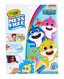 Crayola® Color Wonder Mess-Free Coloring Pads & Markers, Baby Shark, Pack Of 2 Sets