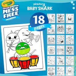 Crayola® Color Wonder Mess-Free Coloring Pads & Markers, Baby Shark, Pack Of 2 Sets