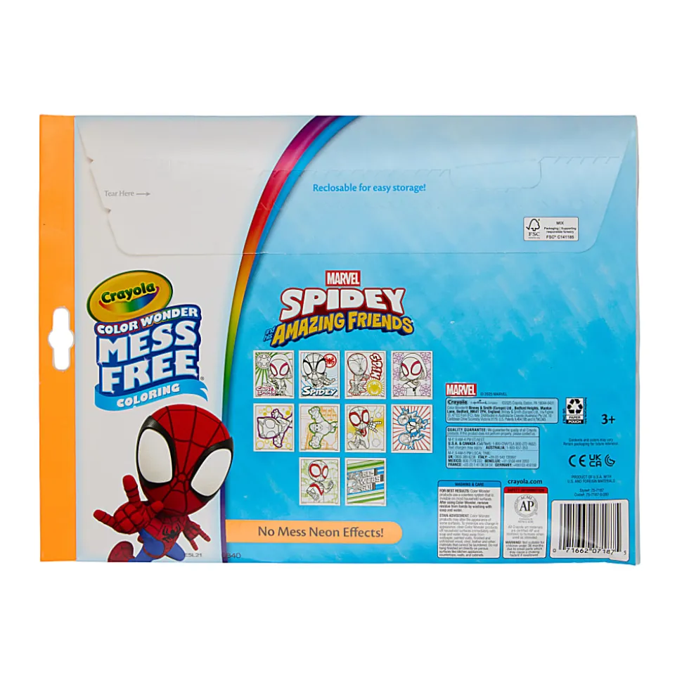 Crayola Color Wonder Spidey and His Amazing Friends Neon Coloring Kit, Neon Spiderman Coloring Pages