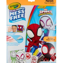 Crayola Color Wonder Spidey and His Amazing Friends Neon Coloring Kit, Neon Spiderman Coloring Pages