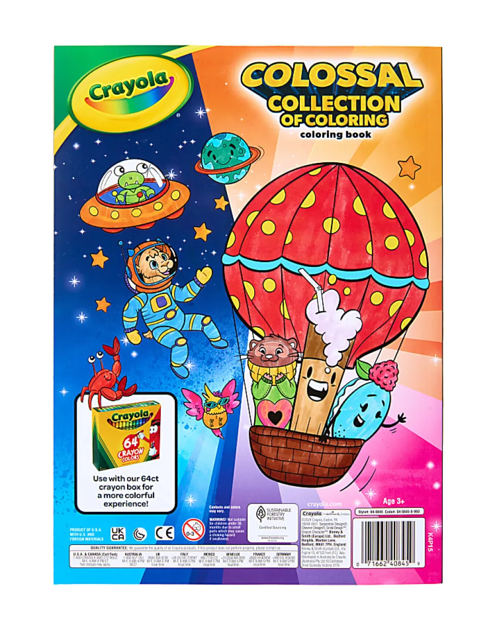 Crayola Colossal Collection of Coloring, 288 Coloring Book Pages, 2 Sticker Sheets, Coloring Book for Kids, Travel Activity, 3+