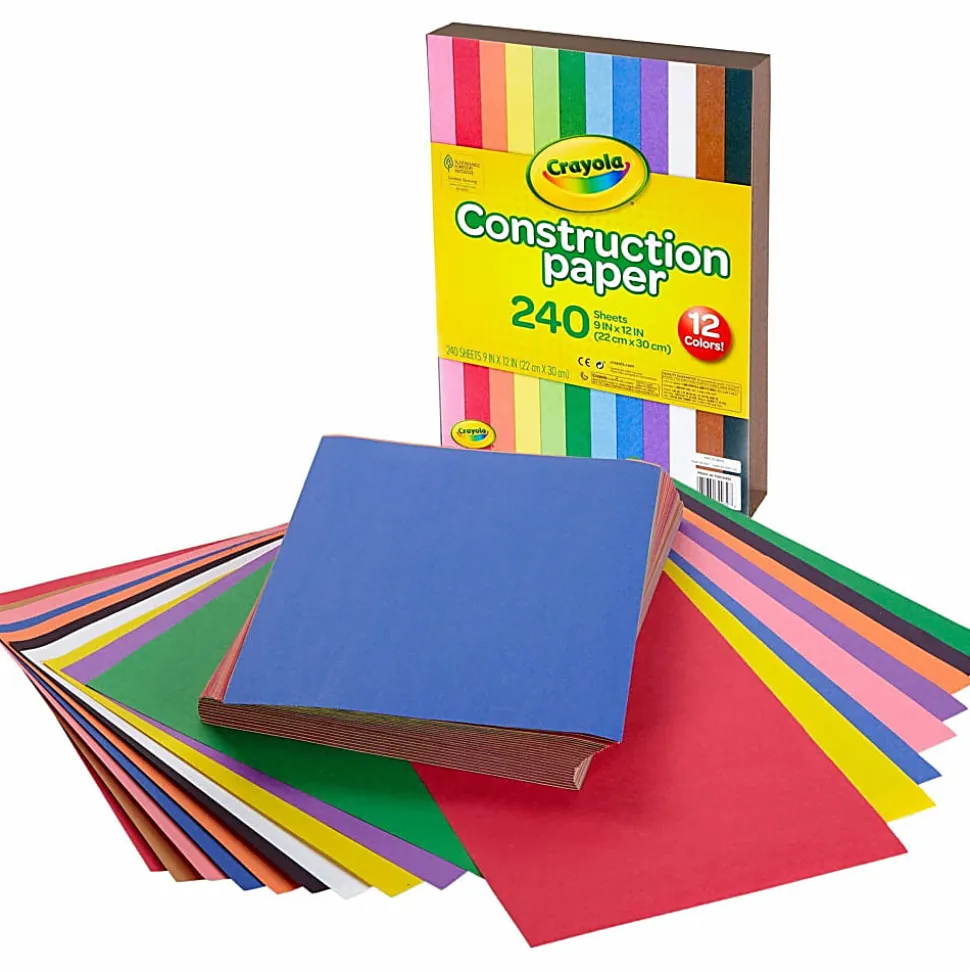 Crayola® Construction Paper, Assorted Colors, 9" x 12", Pack Of 240