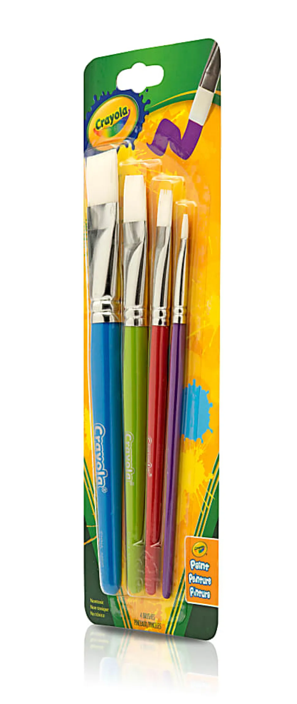 Crayola® 4-Count Flat Brush Set, Assorted Colors