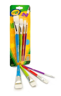 Crayola® 4-Count Flat Brush Set, Assorted Colors