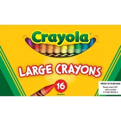 Crayola® Crayons, Large, Assorted Colors, Box Of 16 Crayons